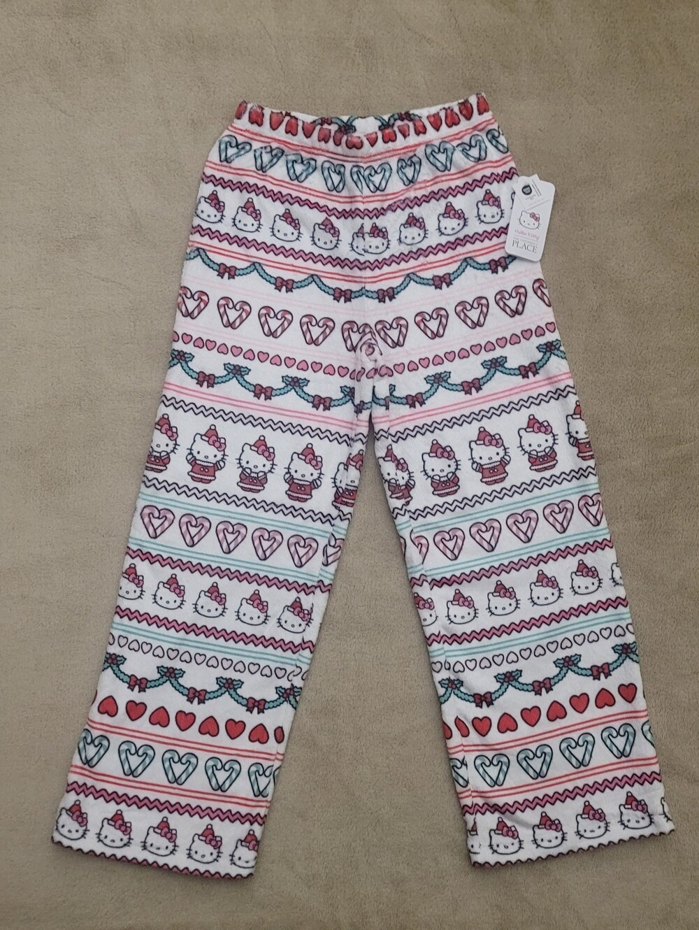 The Children's Place Girl Hello Kitty Fairisle Fleece PJ Pants Size M (7/8)
